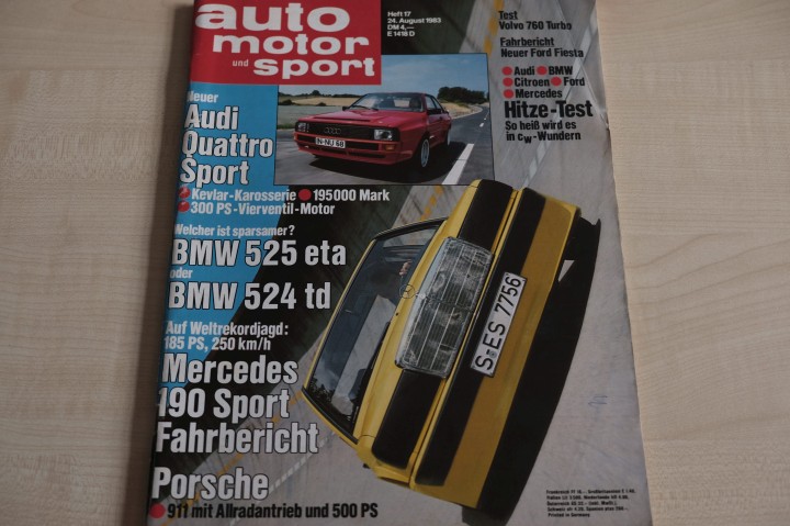 Deckblatt Auto Motor und Sport (17/1983)